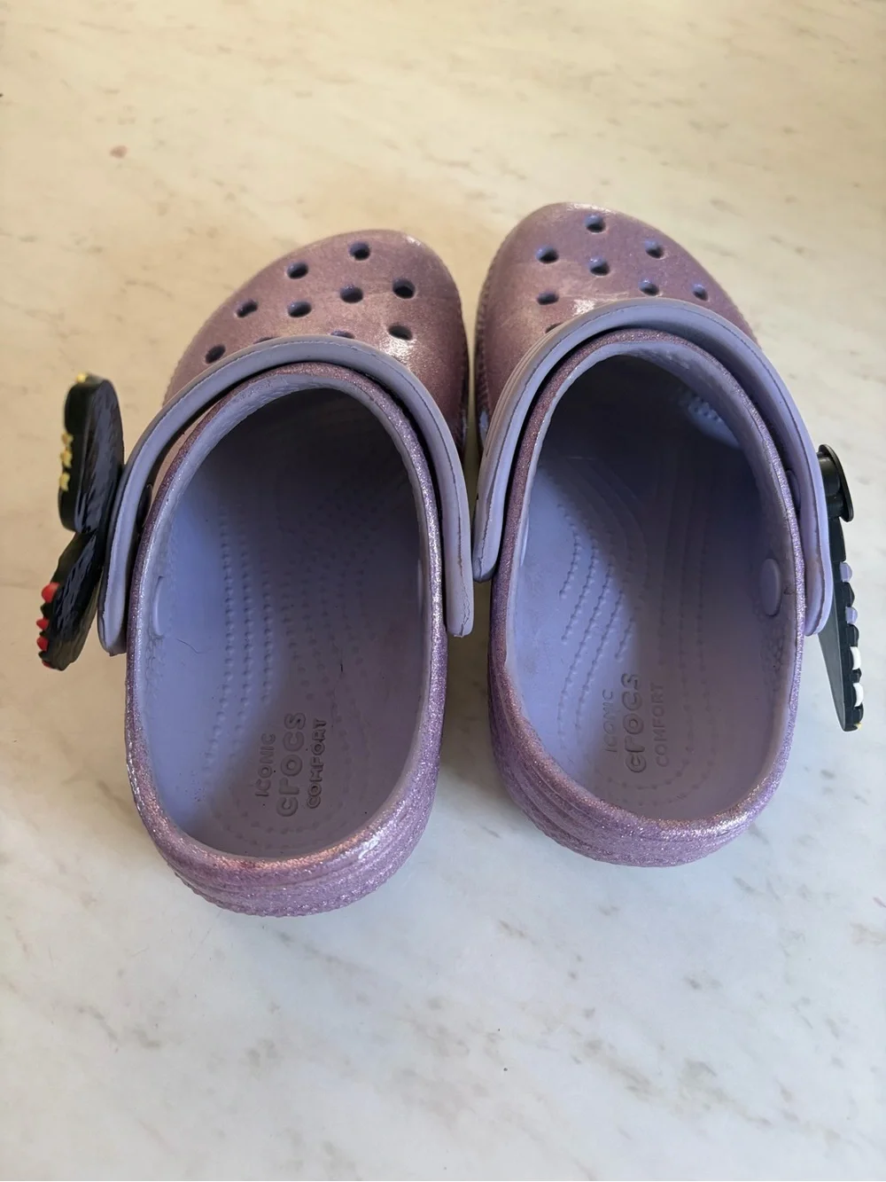 CROCS Kids' Glitter Classic Clog in Lavender